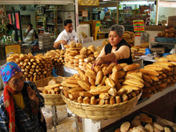 Bread seller in mercado